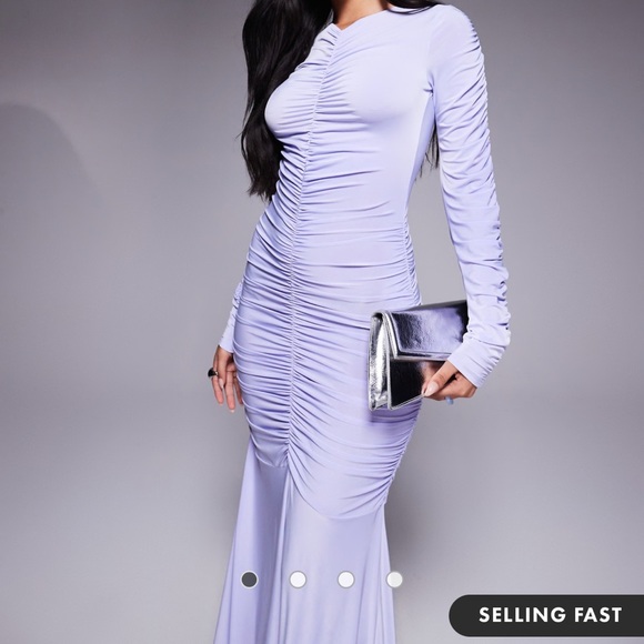 Dresses & Skirts - ASOS Elegant Lavender Long Sleeve Dress